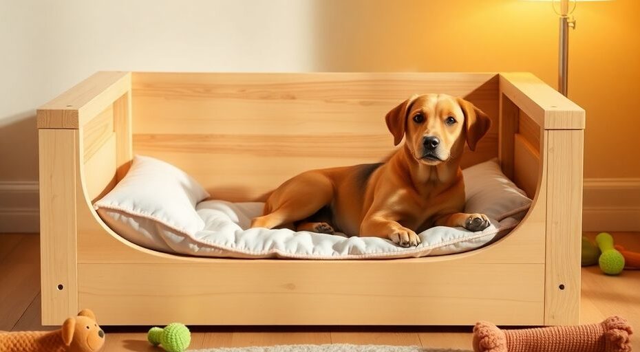 cama para cachorro de madeira