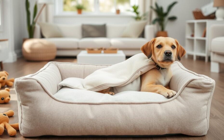 Cama com forro removível para cachorro